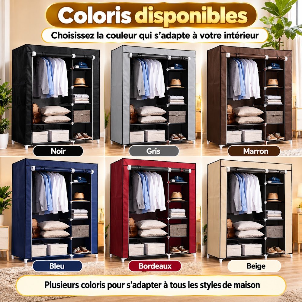 Armoires de Rangement en Tissu 2, 3 ou 4 Battants — Choisissez la Taille qu'il Vous Faut - photo 4