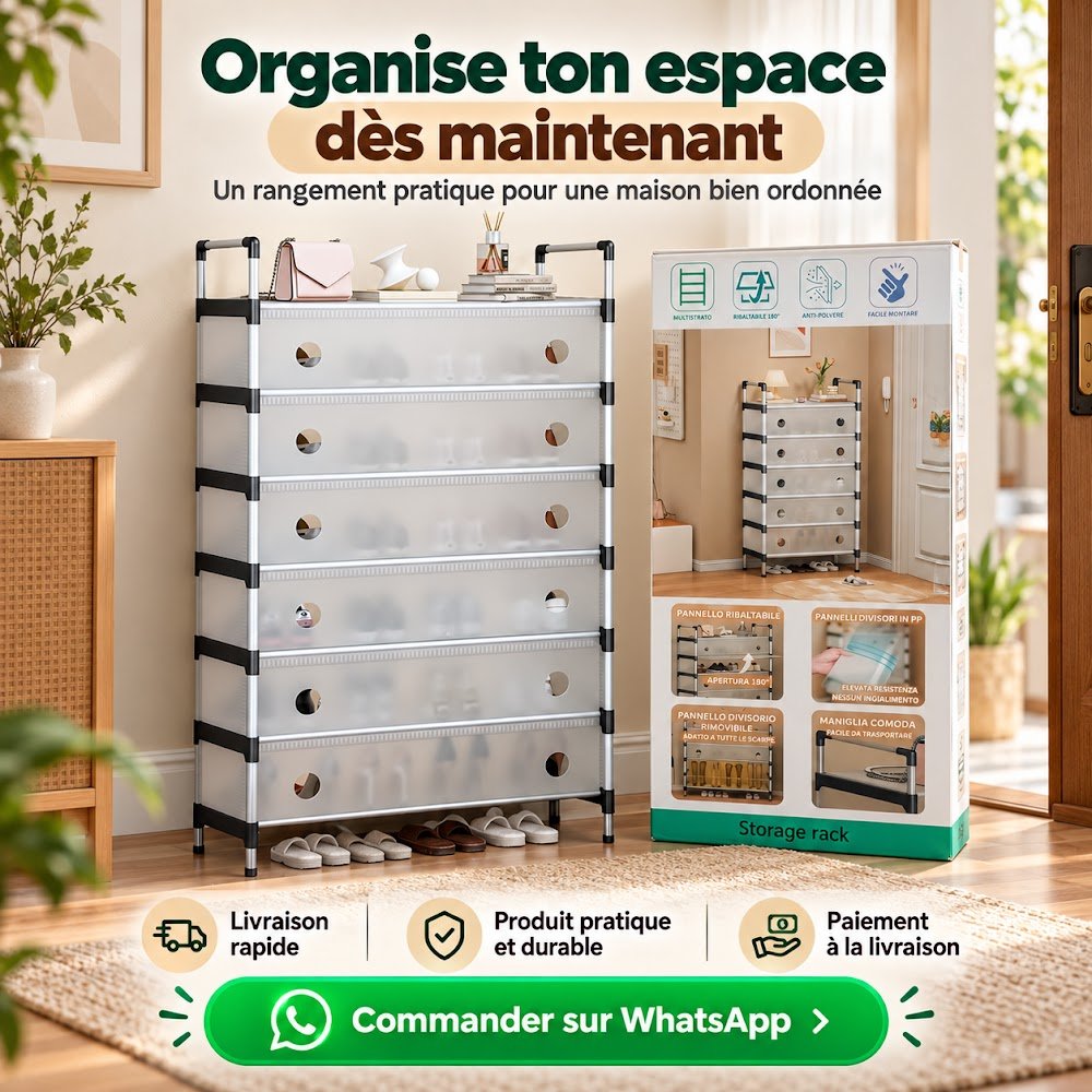 Étagère à Chaussures Anti-Poussière 1 Battant — Portes Rabattables, Chaussures Protégées et Bien Rangées - photo 5